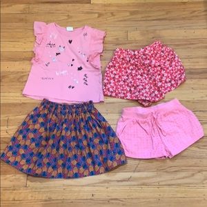 ZARA Girl’s T-shirt, Skirt and Two Shorts, size 6